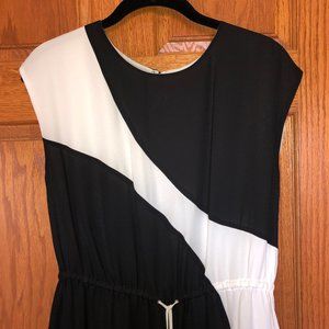 Vince Camuto Career Black White Monochrome Dress S